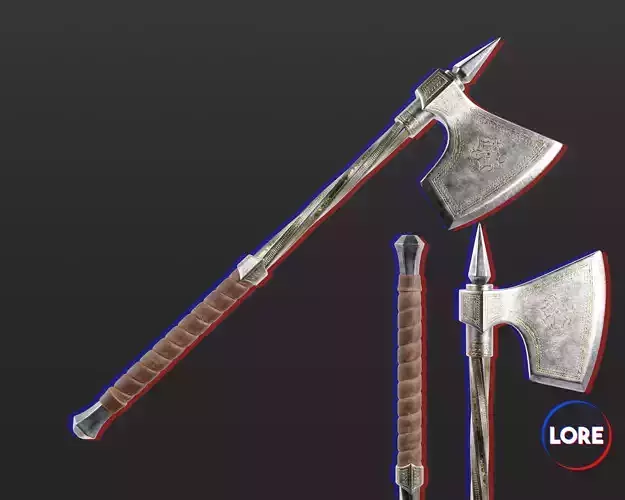 Medieval Noble Weapon Axe Low-poly 3D model