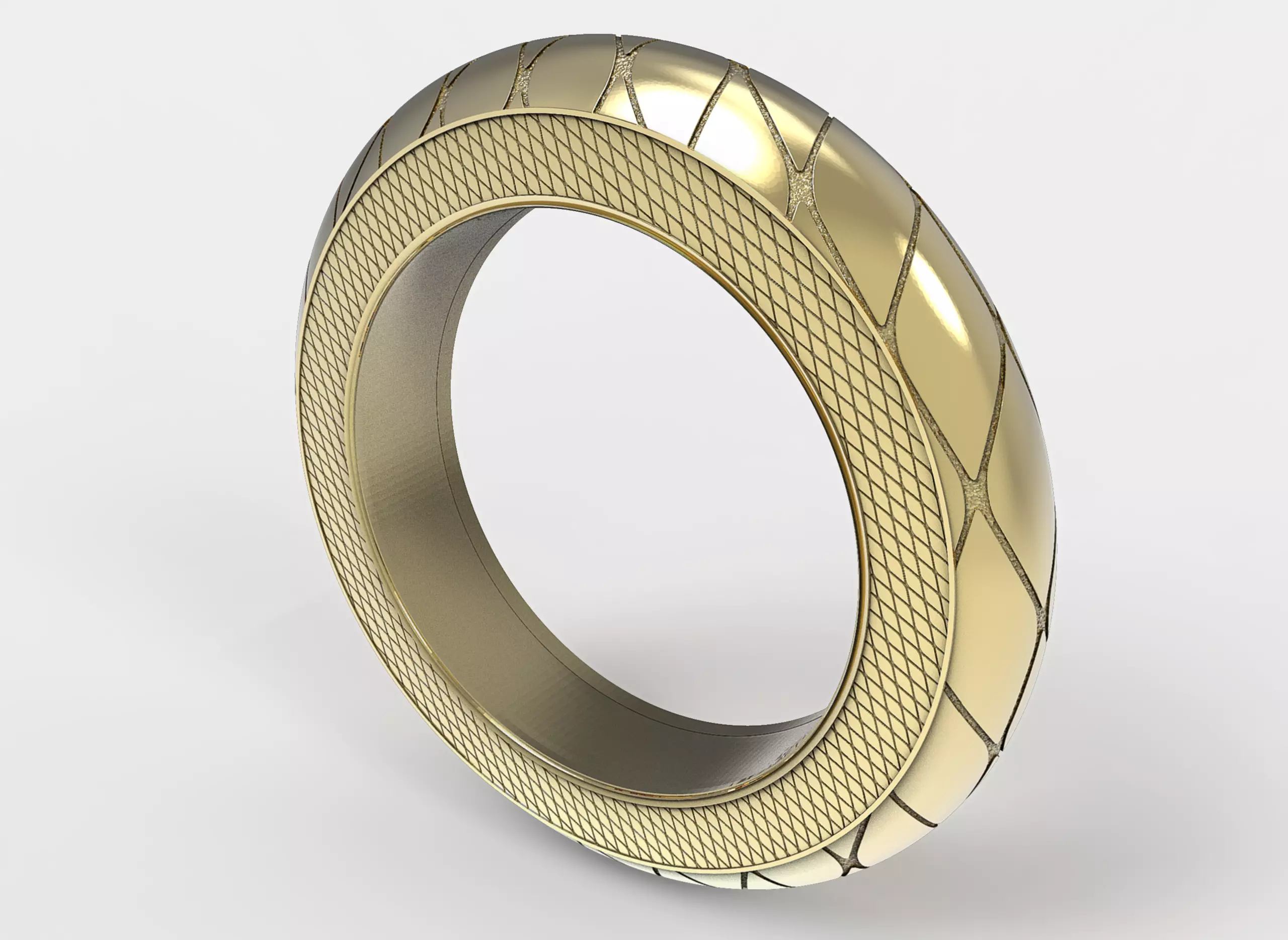 Simple diamond pattern ring 3D print model