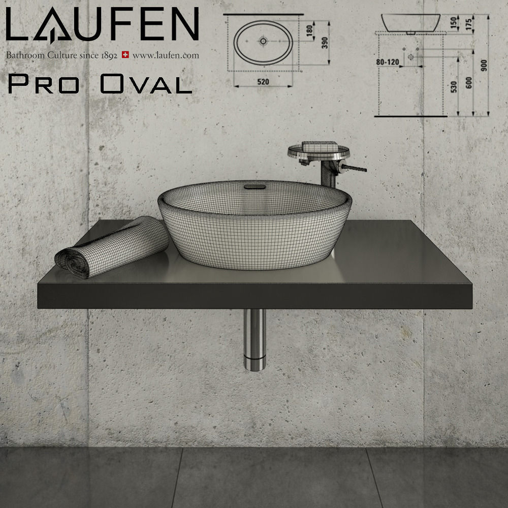 Laufen Pro Oval 812964 3D model_3