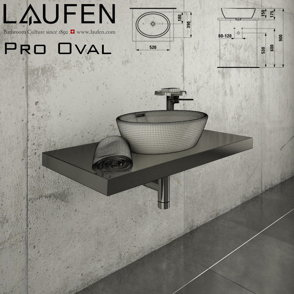 Laufen Pro Oval 812964 3D model_4
