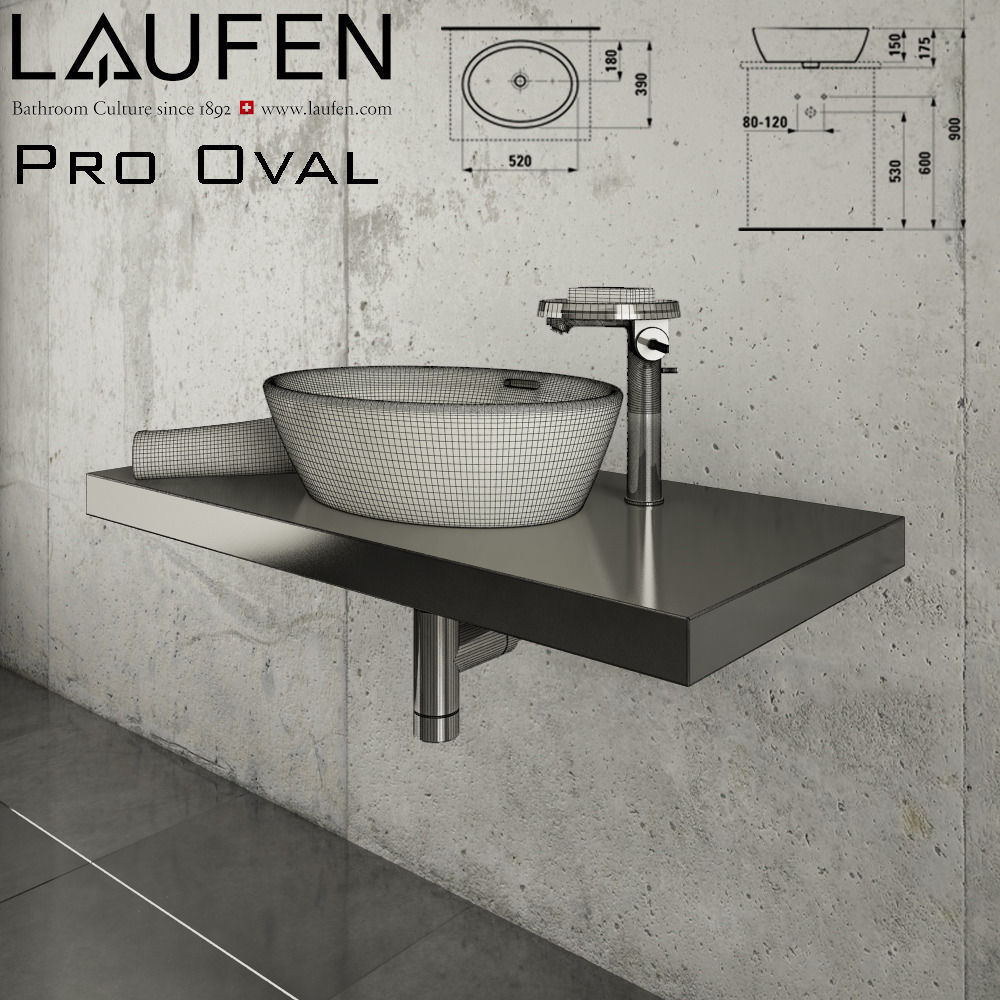 Laufen Pro Oval 812964 3D model_5