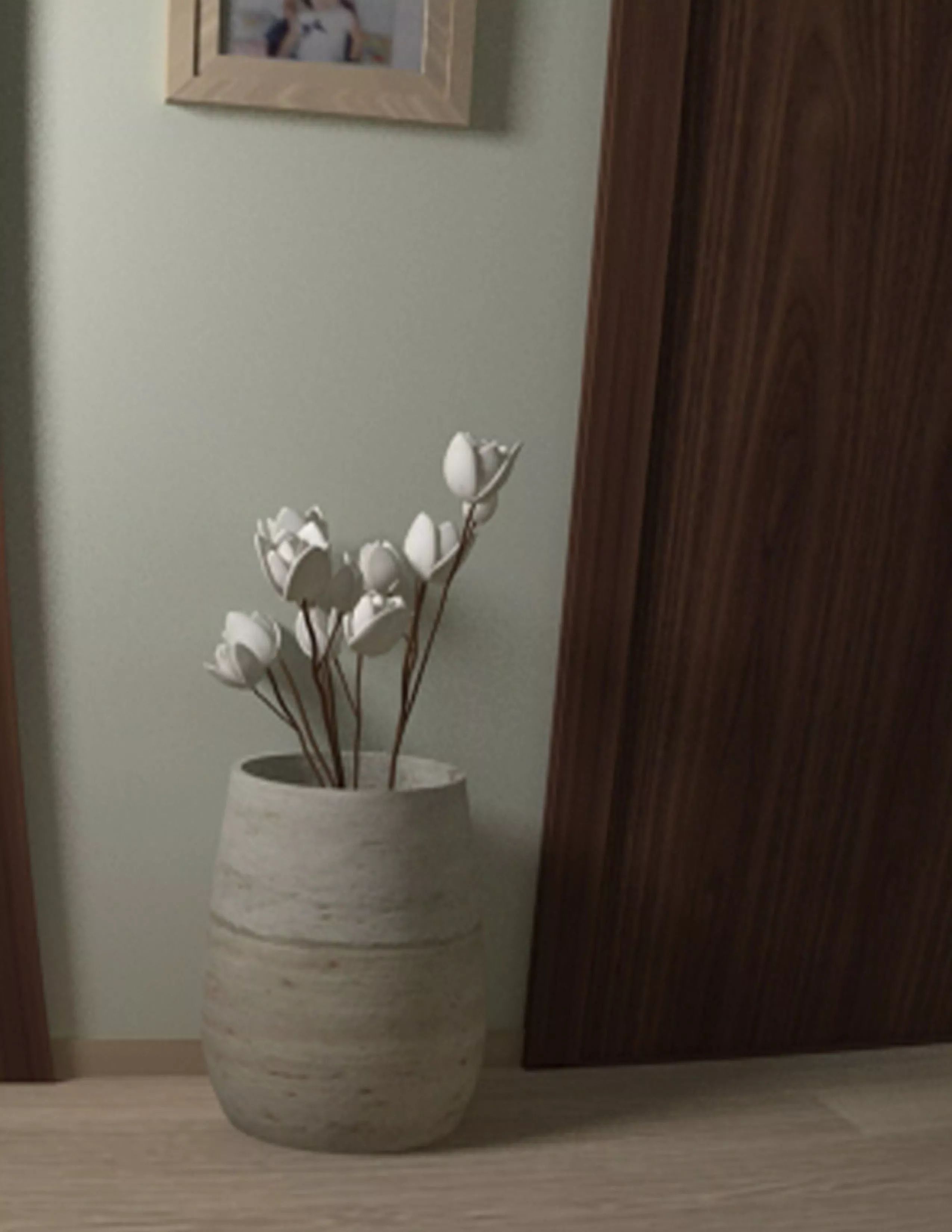 Flowers and vase Free low-poly 3D model
