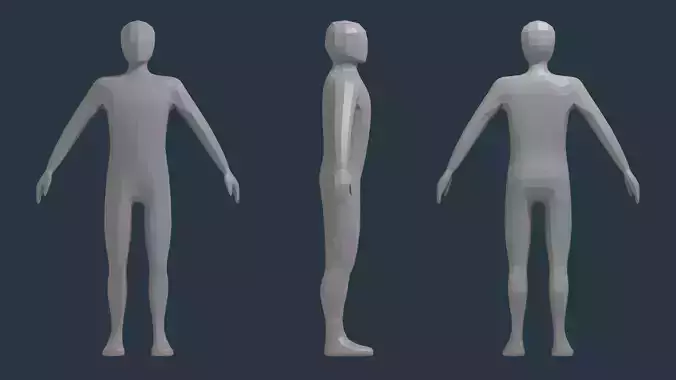 low-poly 3D model human body