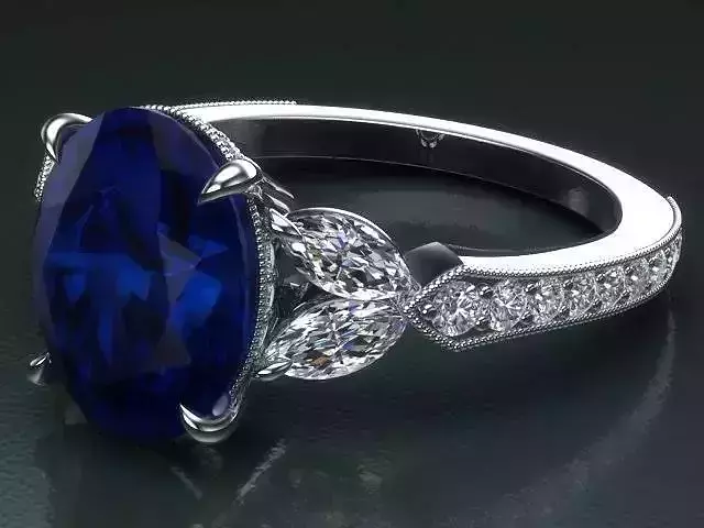 Oval and Marquise Diamond Engagement Ring