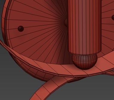 Crystorama circular wall lamp with light bulb in middle 3D model_3