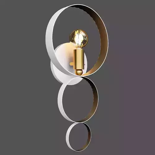 Crystorama circular wall lamp with light bulb in middle