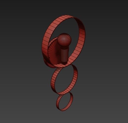 Crystorama circular wall lamp with light bulb in middle 3D model_1