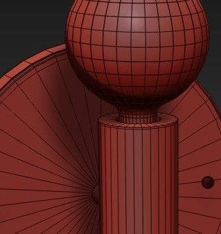 Crystorama circular wall lamp with light bulb in middle 3D model_2