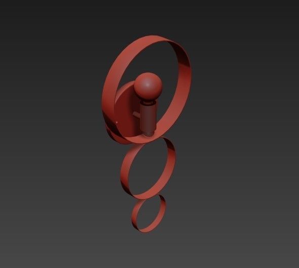 Crystorama circular wall lamp with light bulb in middle 3D model_6