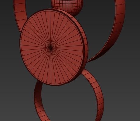 Crystorama circular wall lamp with light bulb in middle 3D model_5