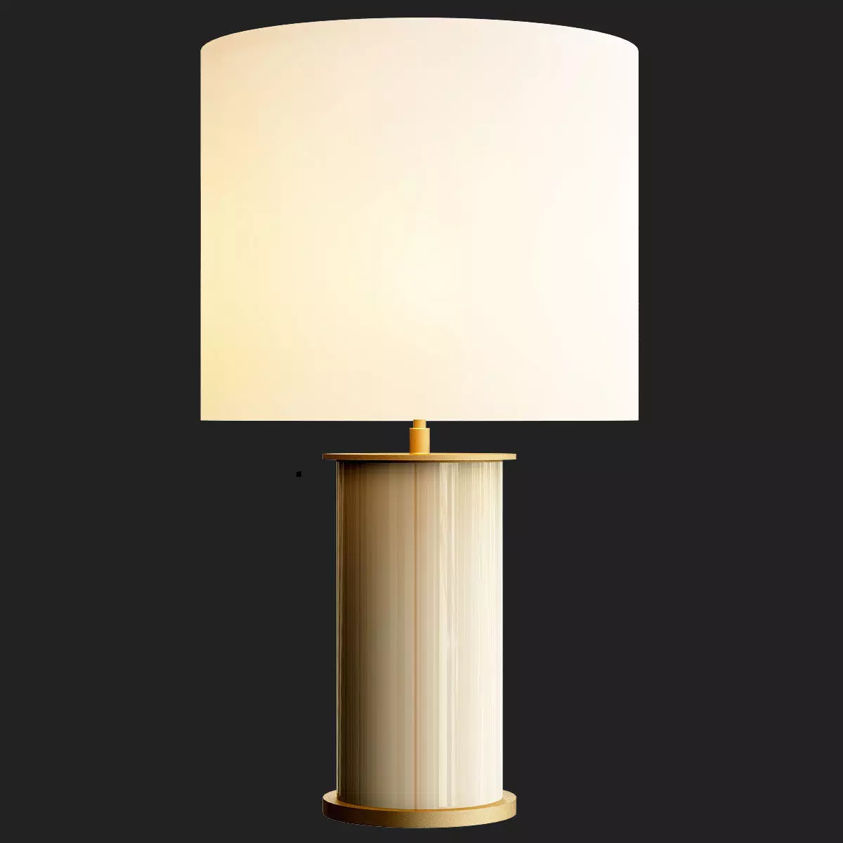 Eliot Bone Tile Table lamp with Linen Shade 3D model_0