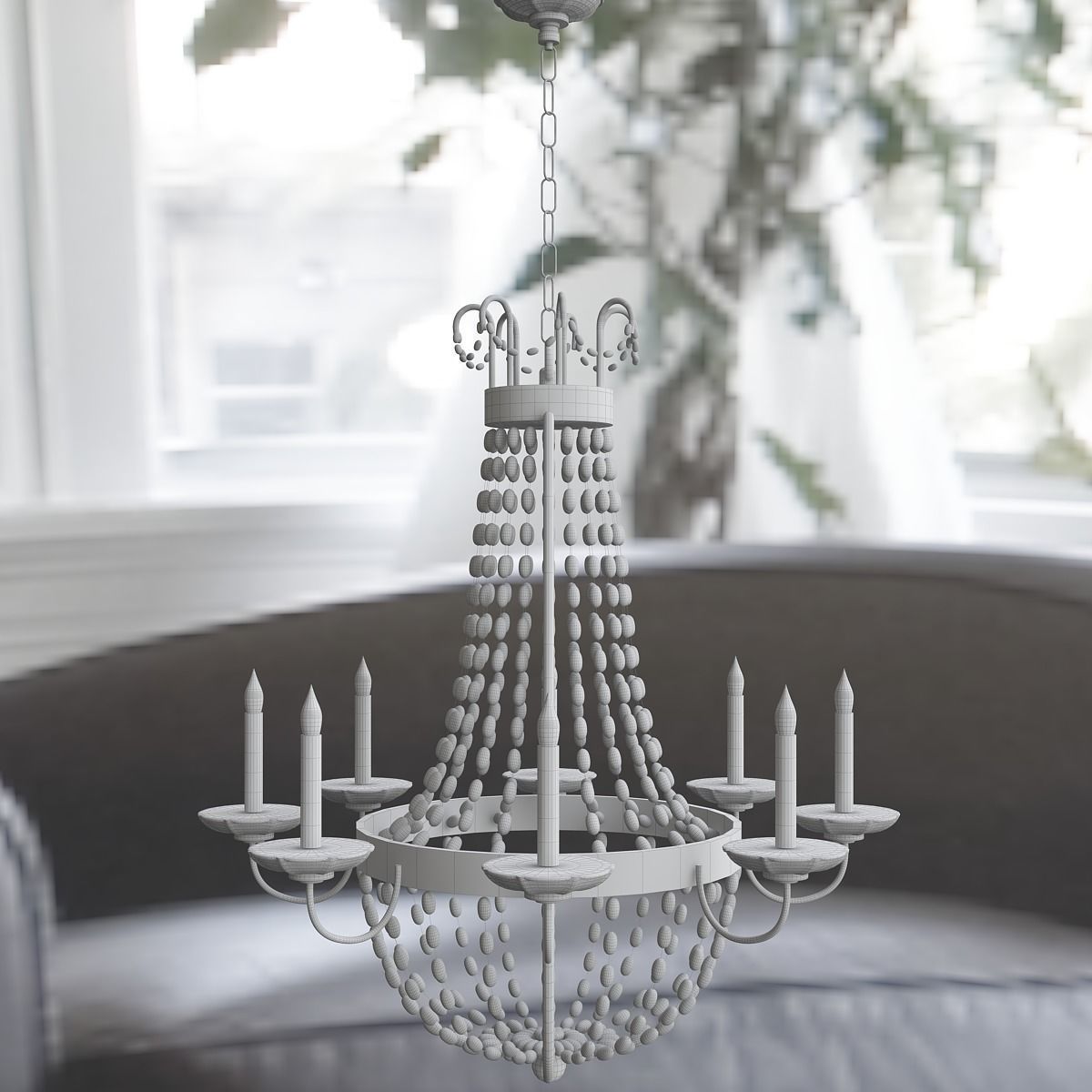 Paris Flea Market Large 8 Light Chandelier 3D model_11
