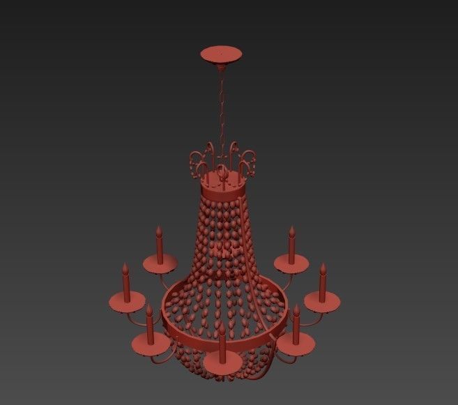 Paris Flea Market Large 8 Light Chandelier 3D model_7