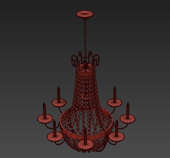 Paris Flea Market Large 8 Light Chandelier 3D model_1