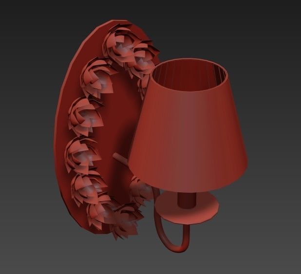 Porcelain Flower Sconce 3D model_4