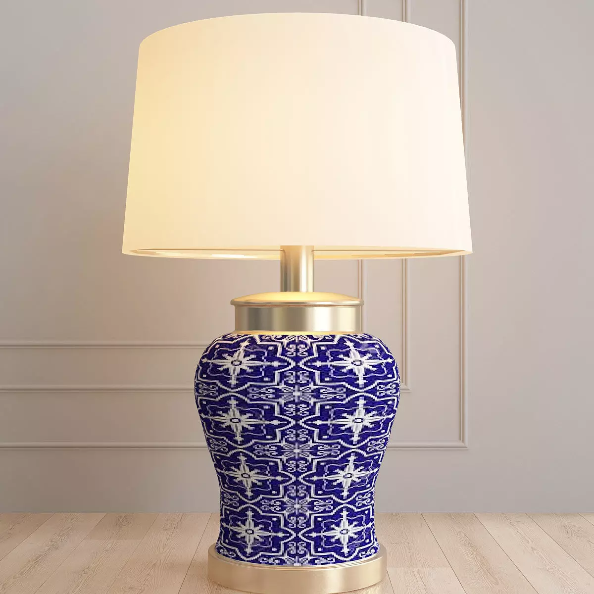 Blue Dogwood Table Lamp 3D model_0