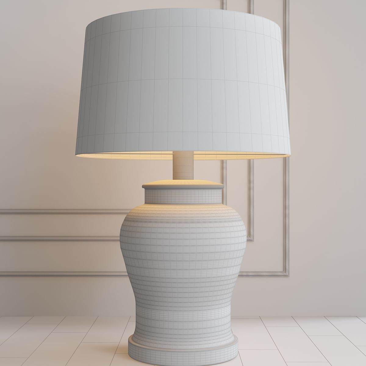 Blue Dogwood Table Lamp 3D model_6