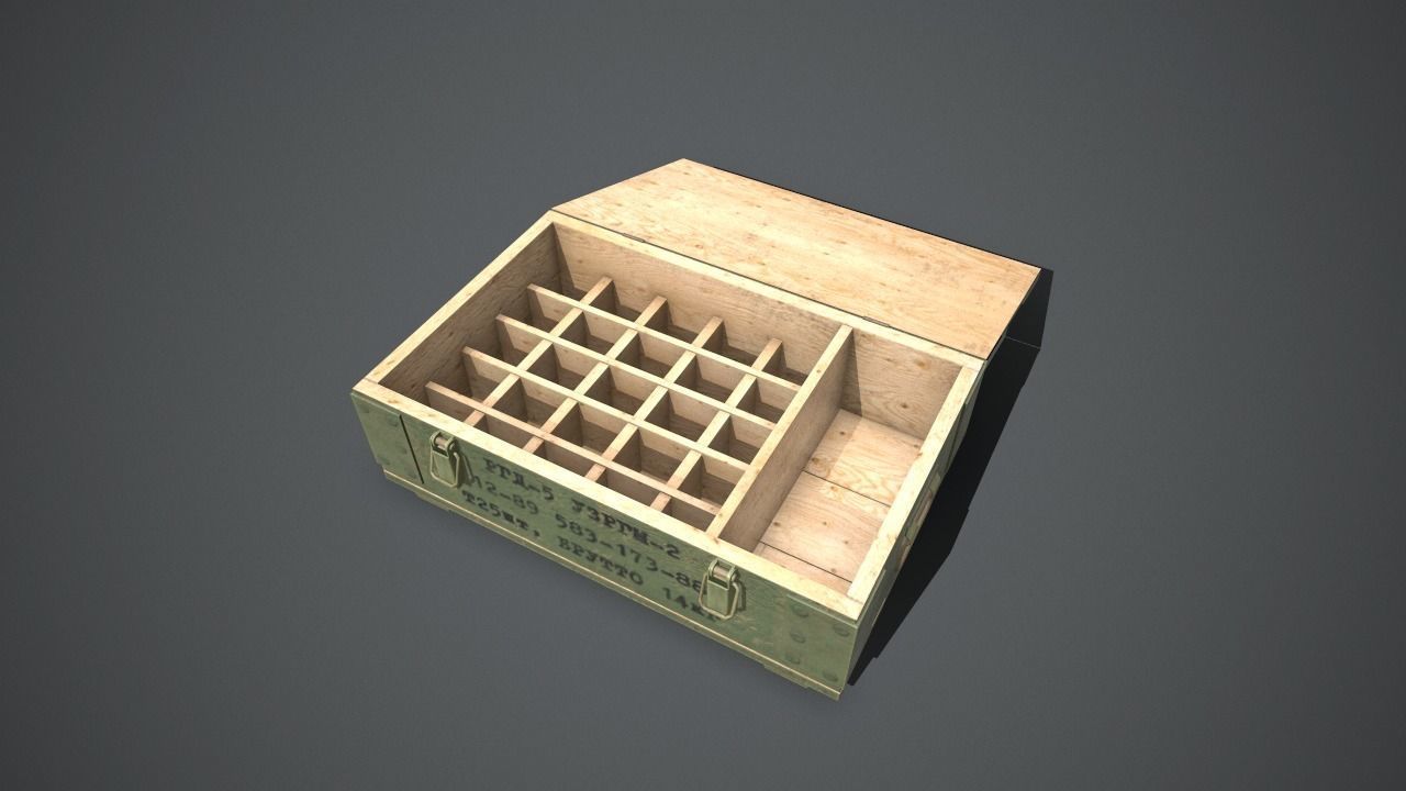 Army grenade box Low-poly 3D model_7