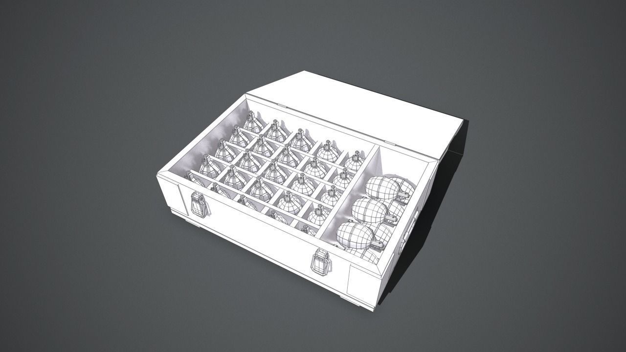 Army grenade box Low-poly 3D model_10