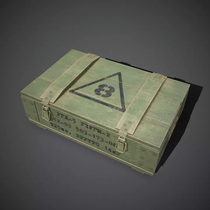 Army grenade box Low-poly 3D model_0