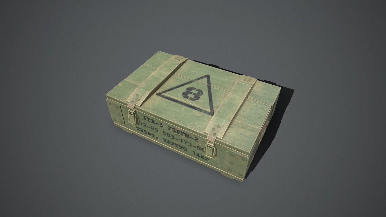 Army grenade box Low-poly 3D model_1