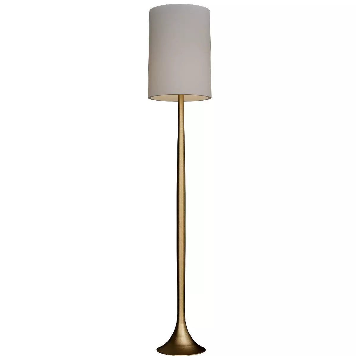 Adesso floor lamp with brass base and shade 3D model_0