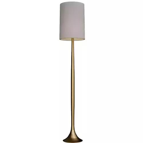 Adesso floor lamp with brass base and shade