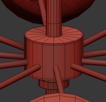 Vintage Twelve Arm Chandelier in the Style of Stilnovo 3D model_2