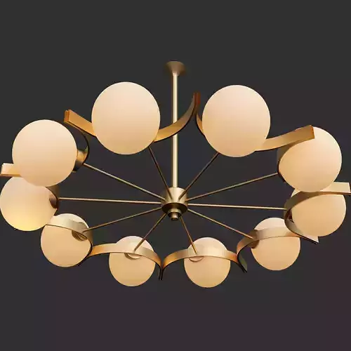 Vintage Twelve Arm Chandelier in the Style of Stilnovo