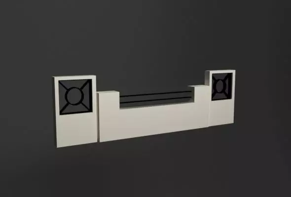 Fence wall shelf Low-poly 3D model_0