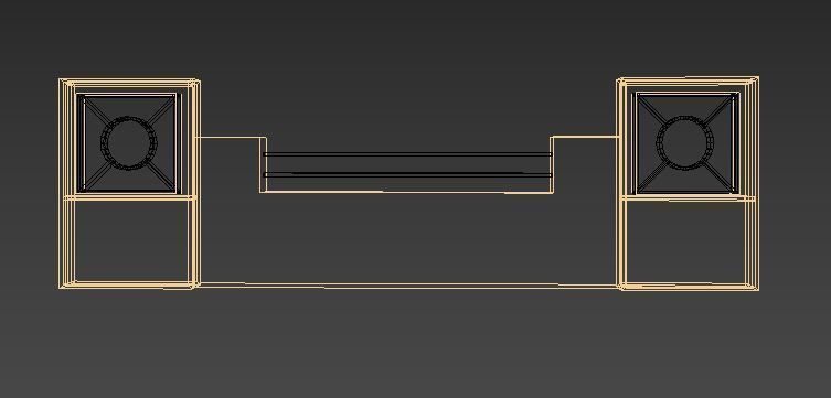 Fence wall shelf Low-poly 3D model_2