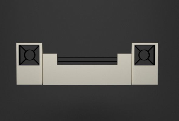 Fence wall shelf Low-poly 3D model_1