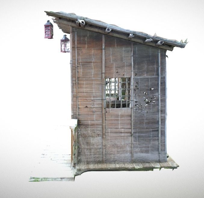 Japanese Bamboo Hut Low-poly 3D model_2