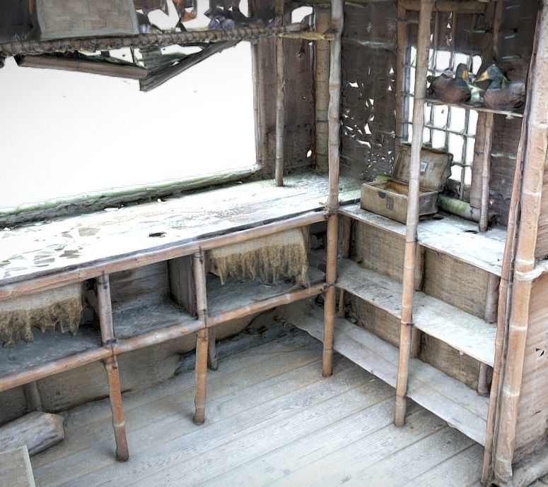 Japanese Bamboo Hut Low-poly 3D model_4