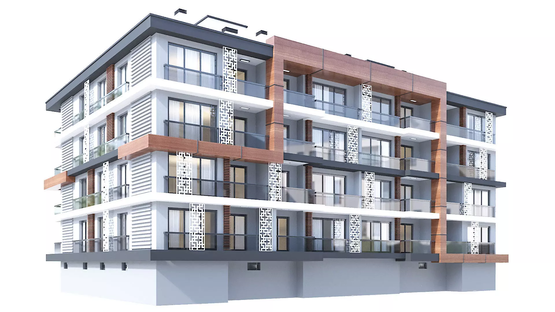 Modern Residential Building 01 3D model_0