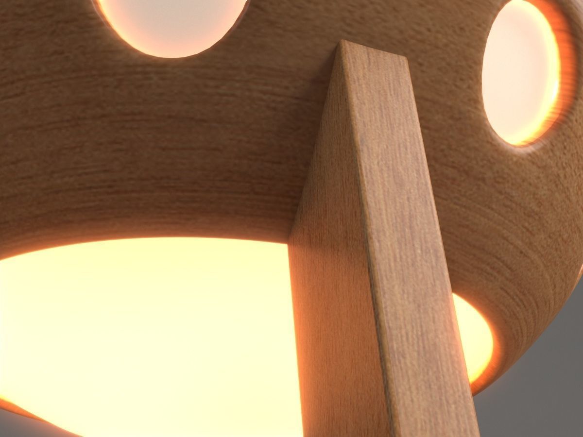 Wooden Garden Lamp Design With Light 3D model_7
