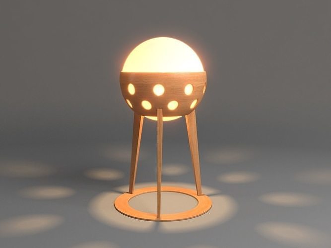 Wooden Garden Lamp Design With Light 3D model