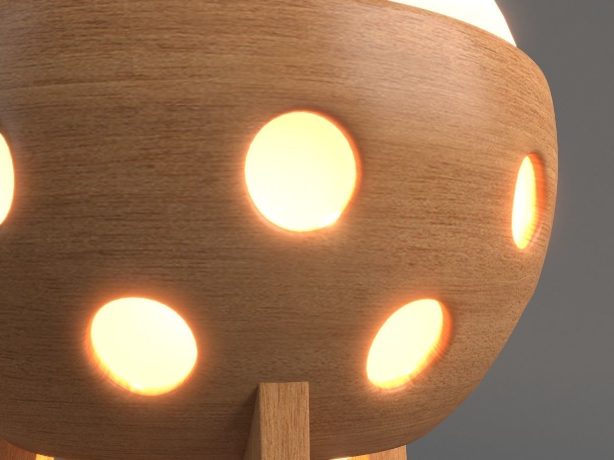 Wooden Garden Lamp Design With Light 3D model_6