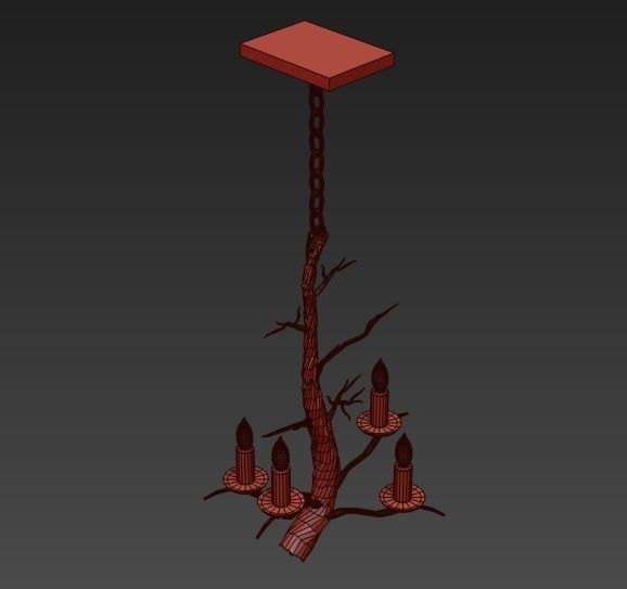 Currey Company Lighting Treetop Chandelier Small 3D model_1