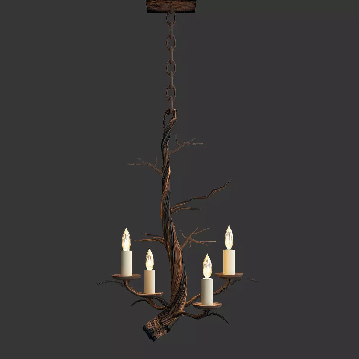 Currey Company Lighting Treetop Chandelier Small 3D model_0