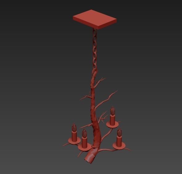 Currey Company Lighting Treetop Chandelier Small 3D model_5