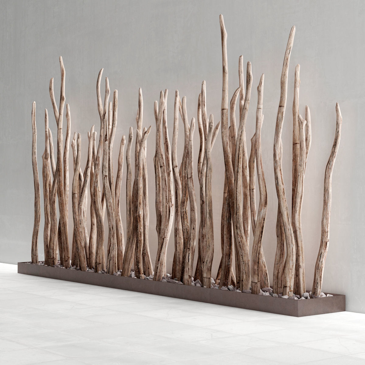 Decor Sang branch rock stone fundament 3D model_3