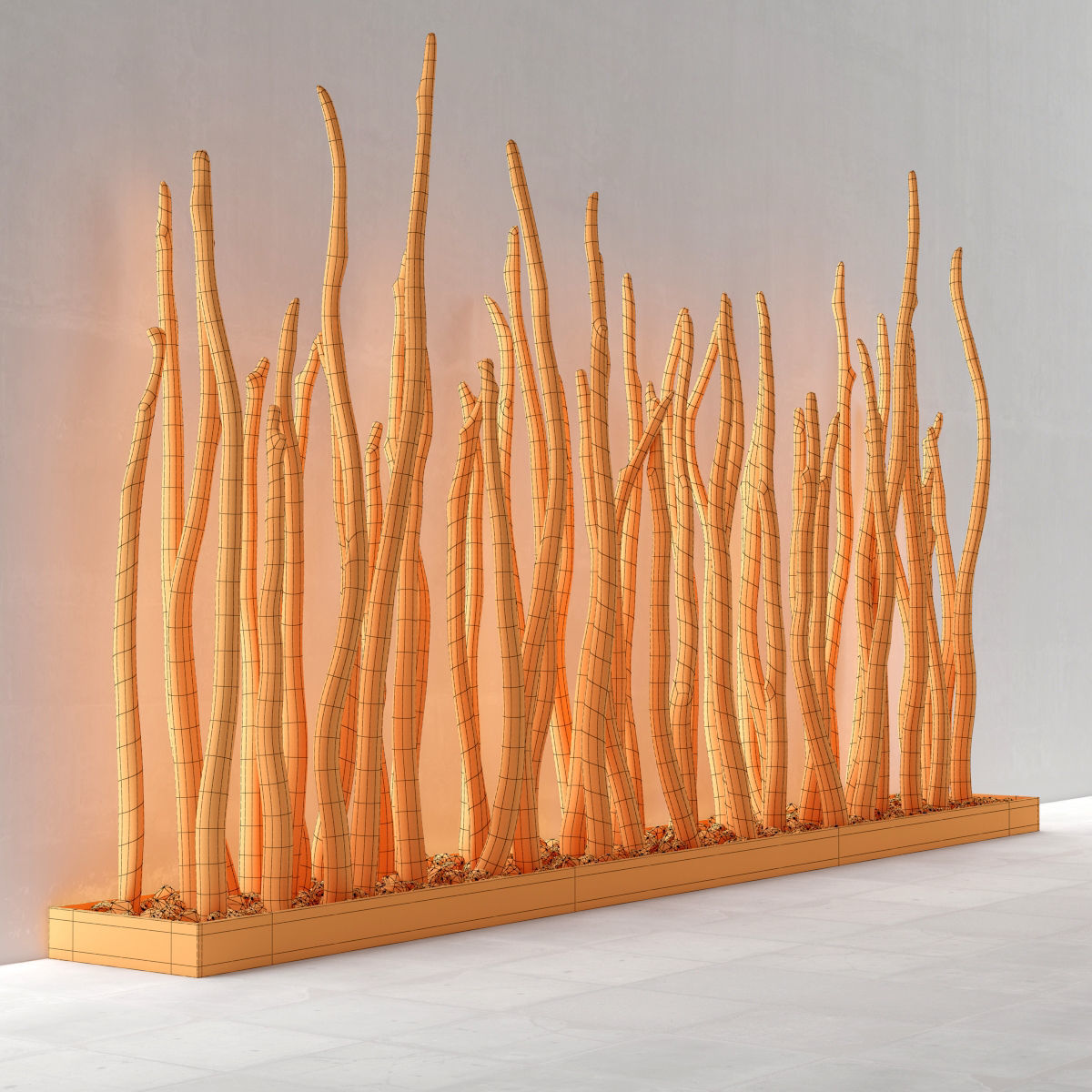 Decor Sang branch rock stone fundament 3D model_8