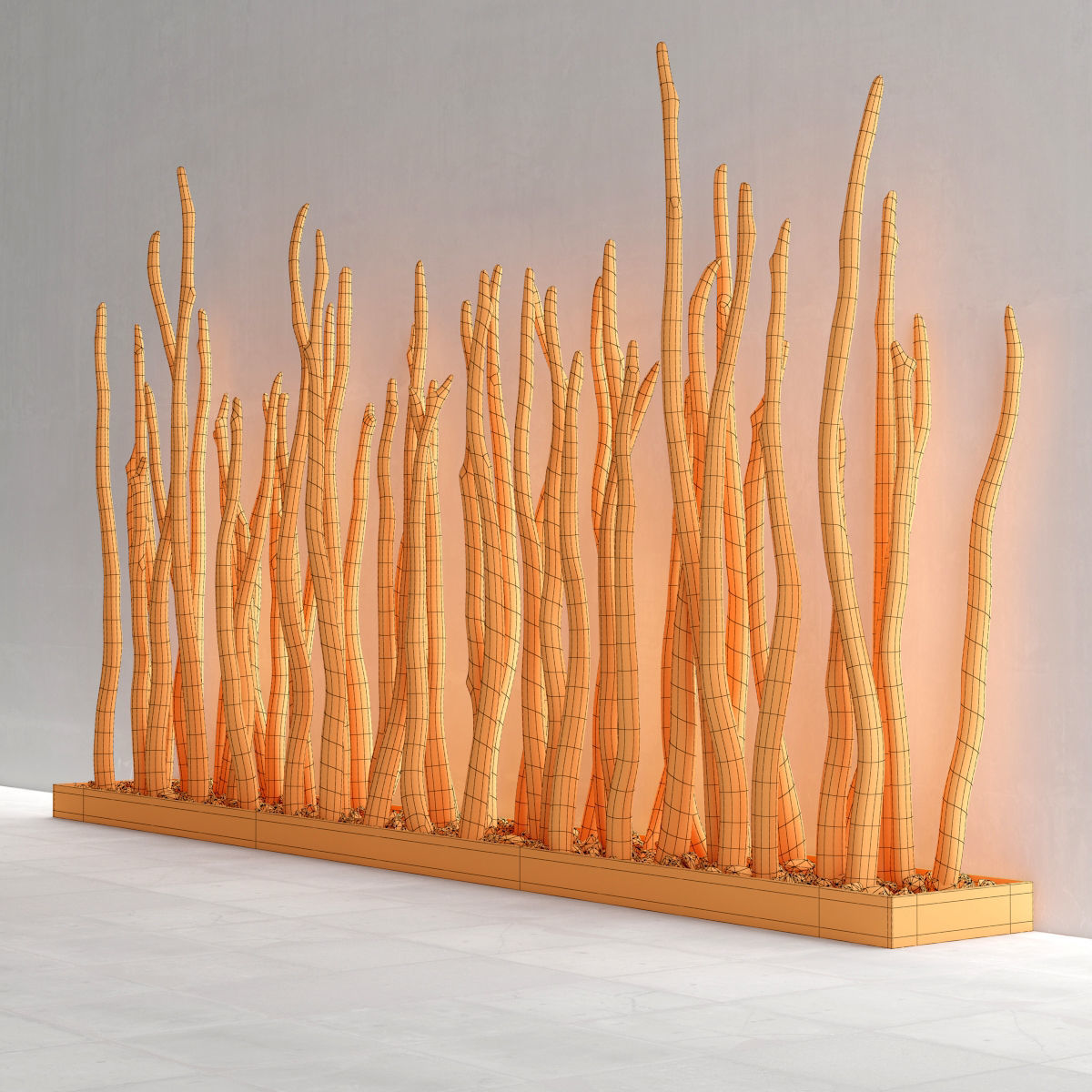 Decor Sang branch rock stone fundament 3D model_9