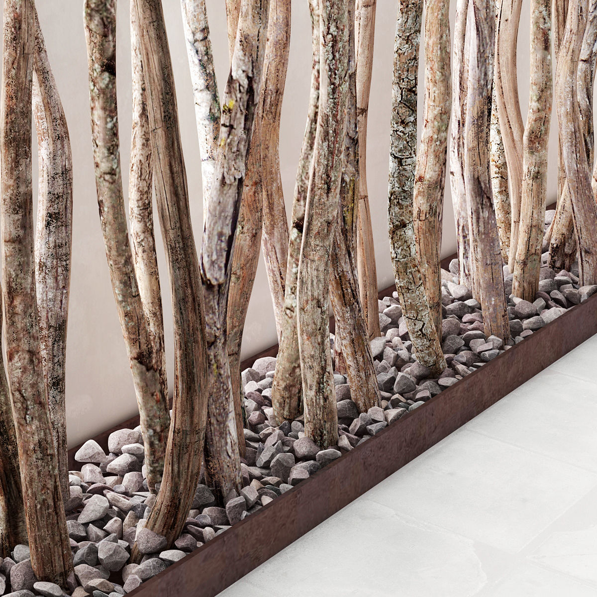 Decor Sang branch rock stone fundament 3D model_6