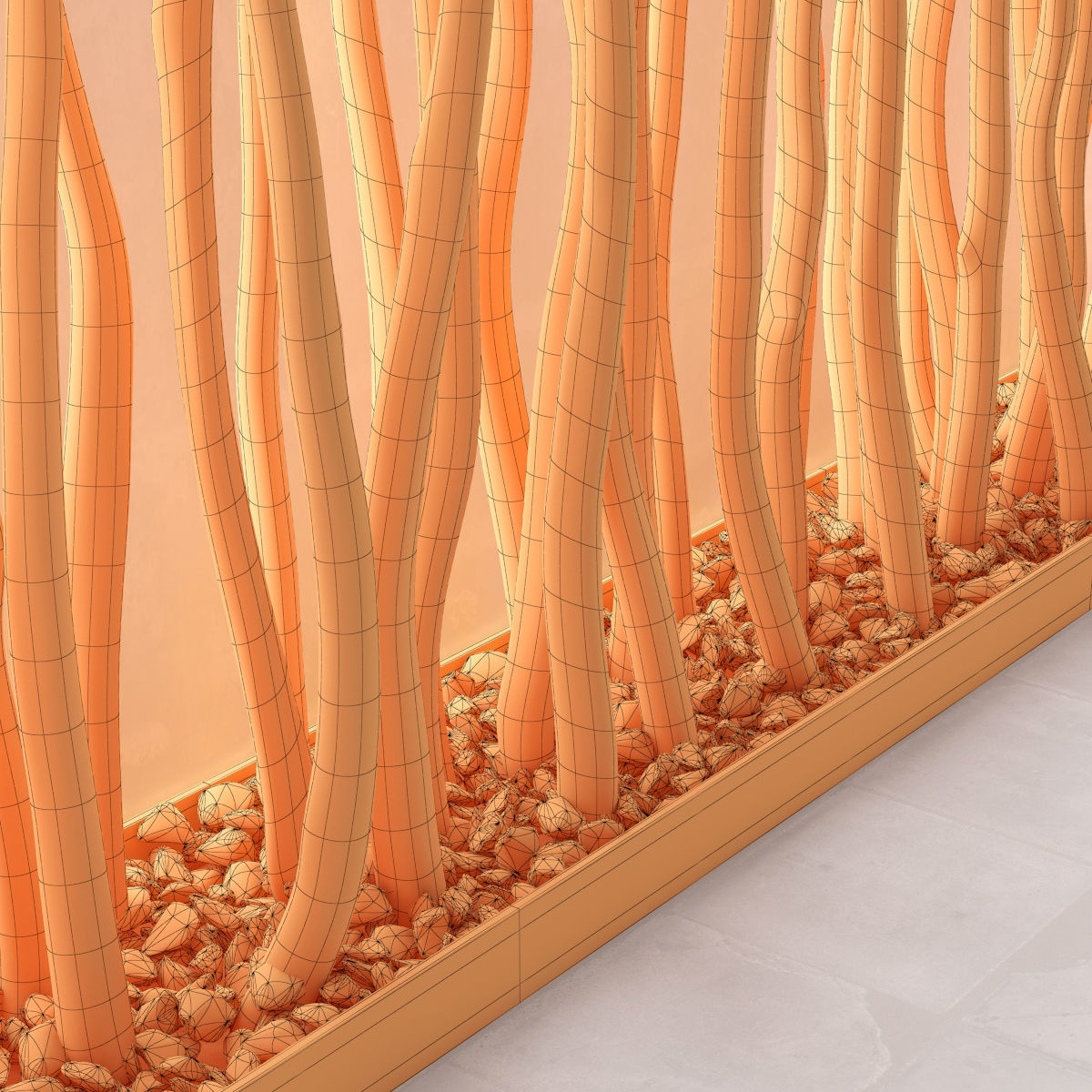 Decor Sang branch rock stone fundament 3D model_10