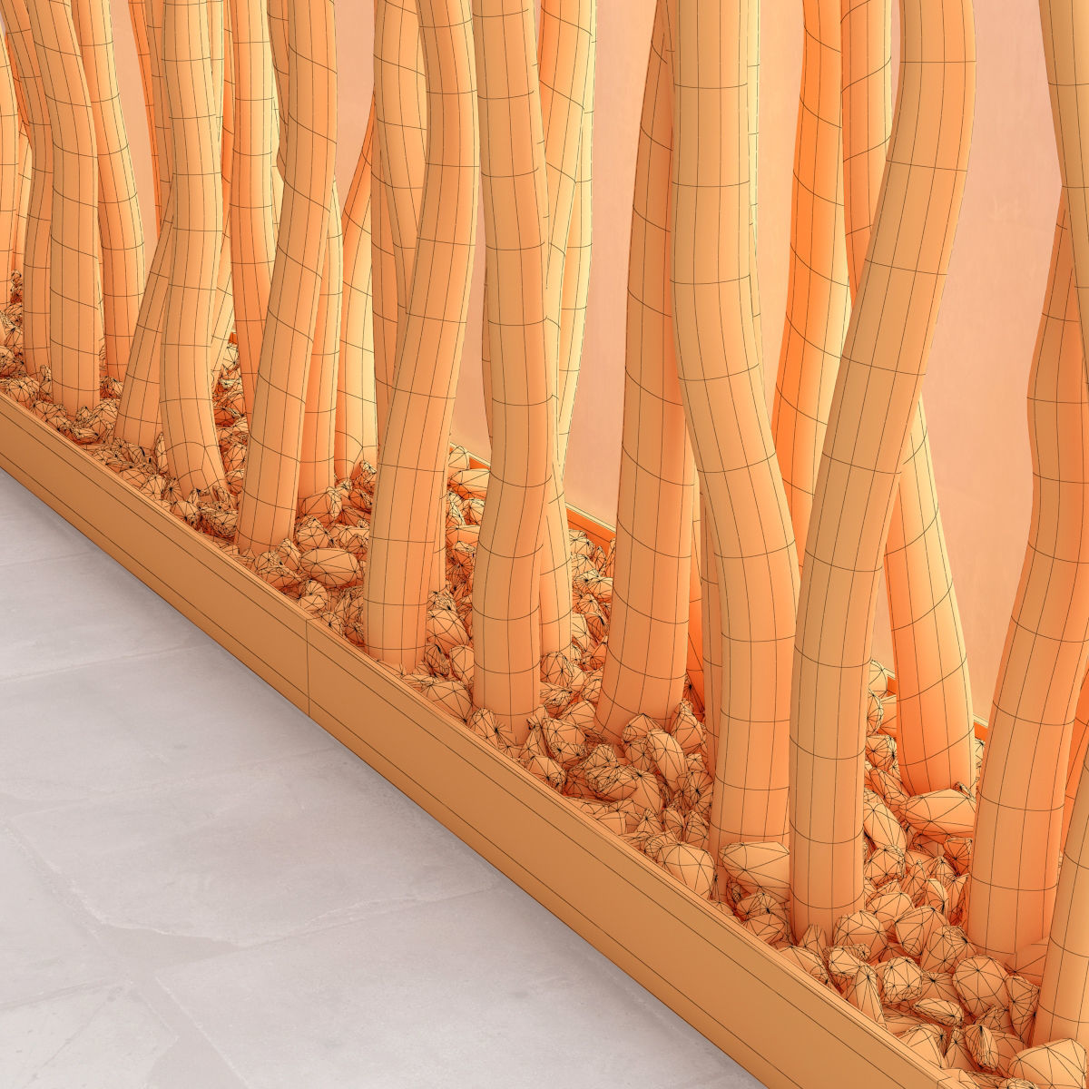 Decor Sang branch rock stone fundament 3D model_11