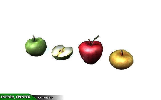 Lowpoly Fruits And Vegetables Collection Pack 3d model Low-poly 3D model 3