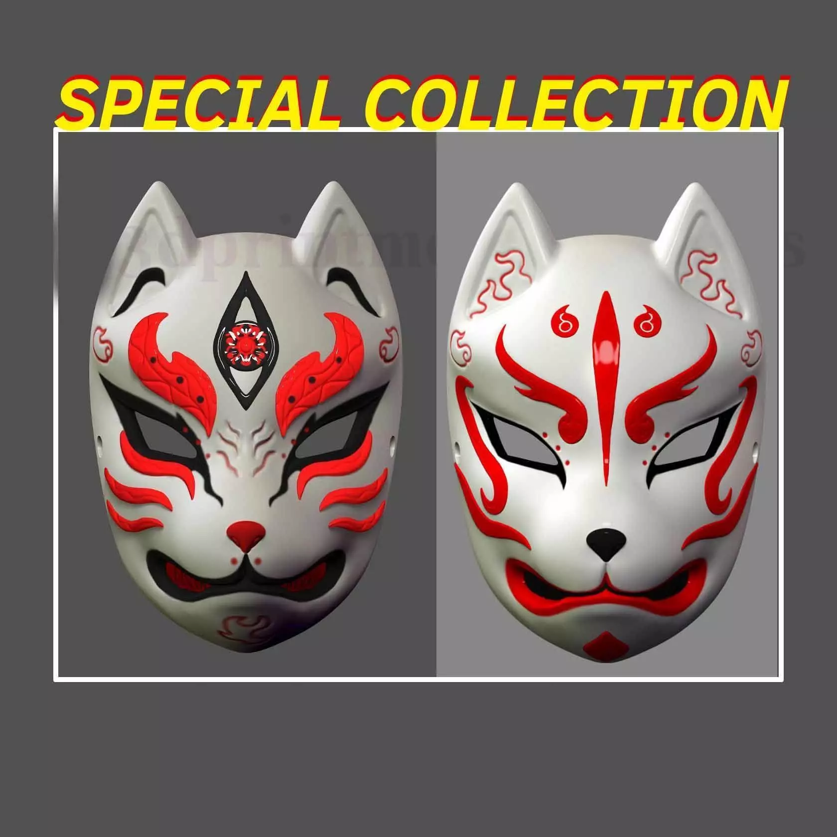 Japanese Fox Mask Demon Kitsune Cosplay  SPECIAL COLLECTION _0
