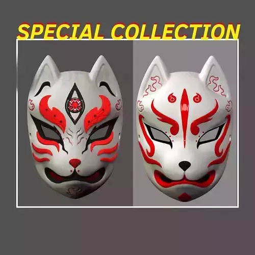 Japanese Fox Mask Demon Kitsune Cosplay  SPECIAL COLLECTION 